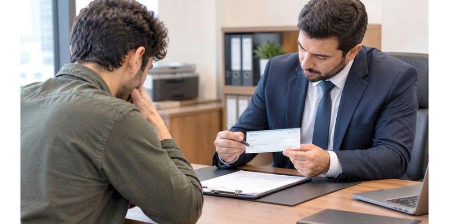 شاب يقترض 50 ألف درهم مقابل شيك ضمان  «بتوقيع مختلف»